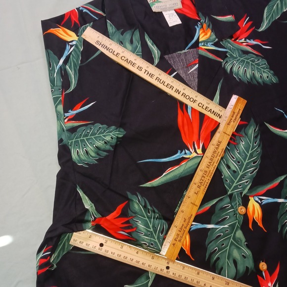 VINTAGE Paradise Found Shirt Black Bird of Paradise Monstera Hawaiian Men's 2XL - Picture 10 of 10